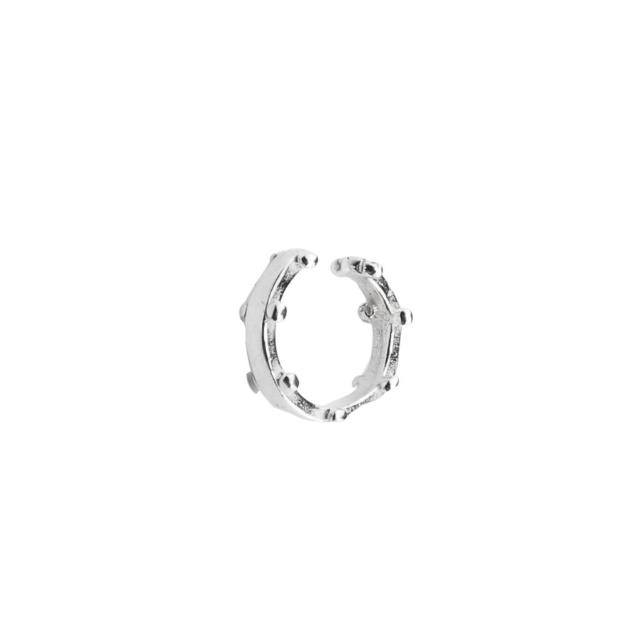 CU1049-CUFF DE PLATA 925 CON BOLITAS A LOS COSTADOS