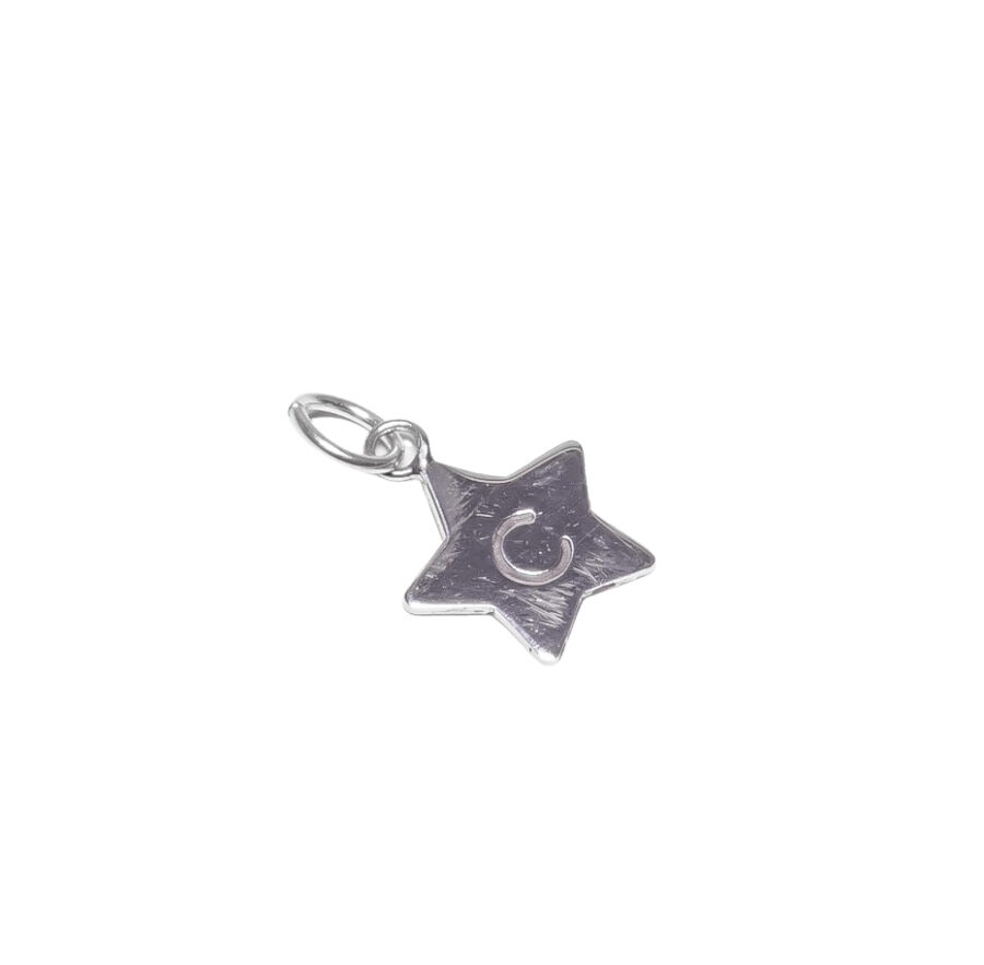 DIJE DE PLATA 925 CON ESTRELLA Y LETRA C GRABADA - DJ17 - Imagen 2