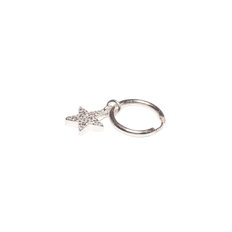 ARGOLLAS DE PLATA 925 CON DIJE DE ESTRELLA CON CUBIC - Imagen 2
