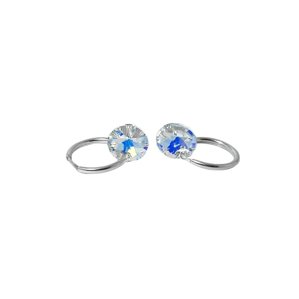 ARGOLLAS DE PLATA 925 CON CRISTAL SWAROVSKI CIRCULAR - AR022W