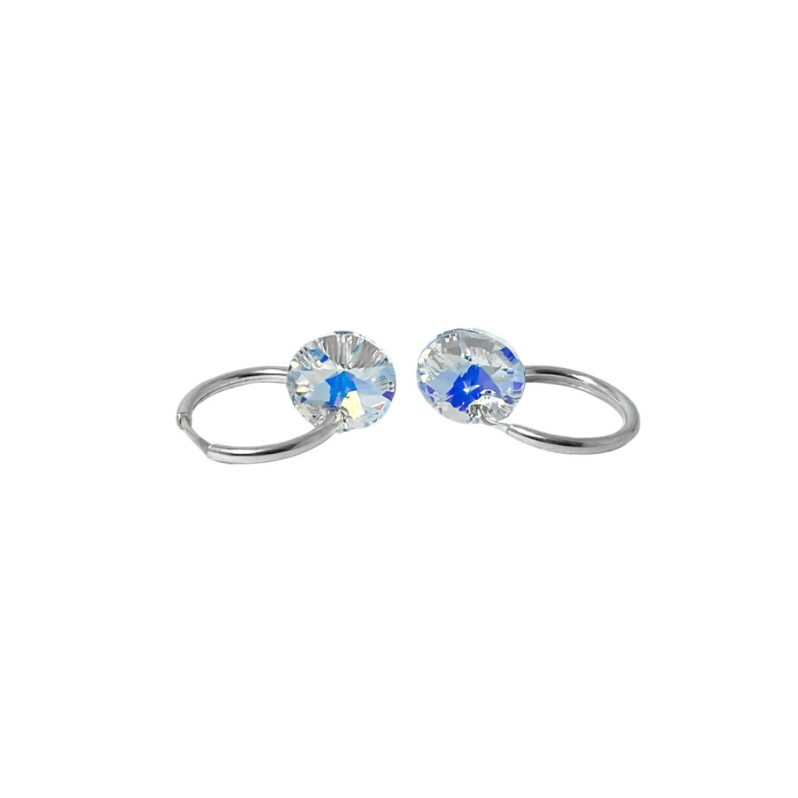 ARGOLLAS DE PLATA 925 CON CRISTAL SWAROVSKI CIRCULAR - AR022W