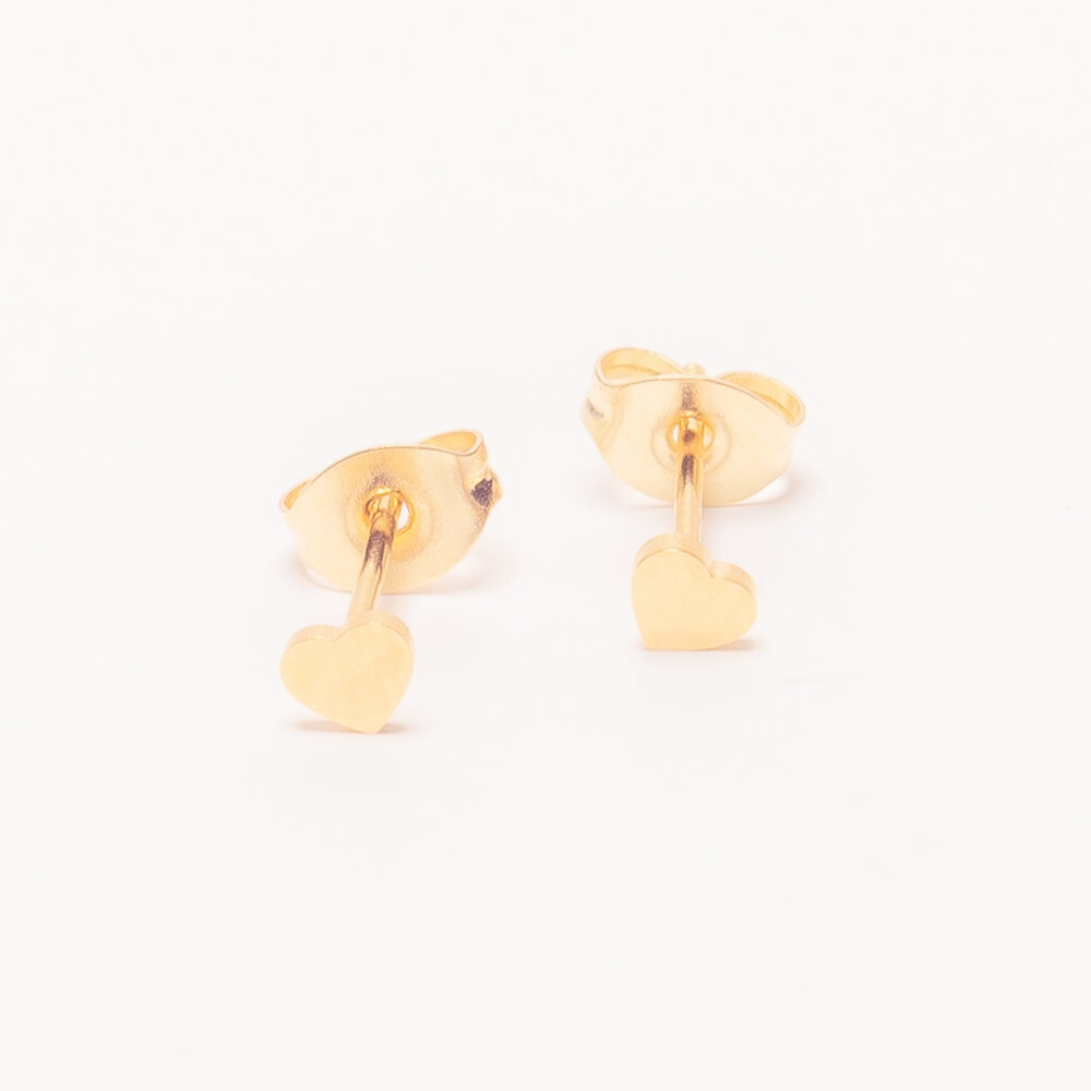 AROS PASANTES ACERO DORADO CORAZON MINI - ACEA904