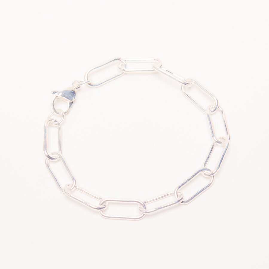 PULSERA DE ACERO BLANCO ESLABON FORCET LISO - ACEP39