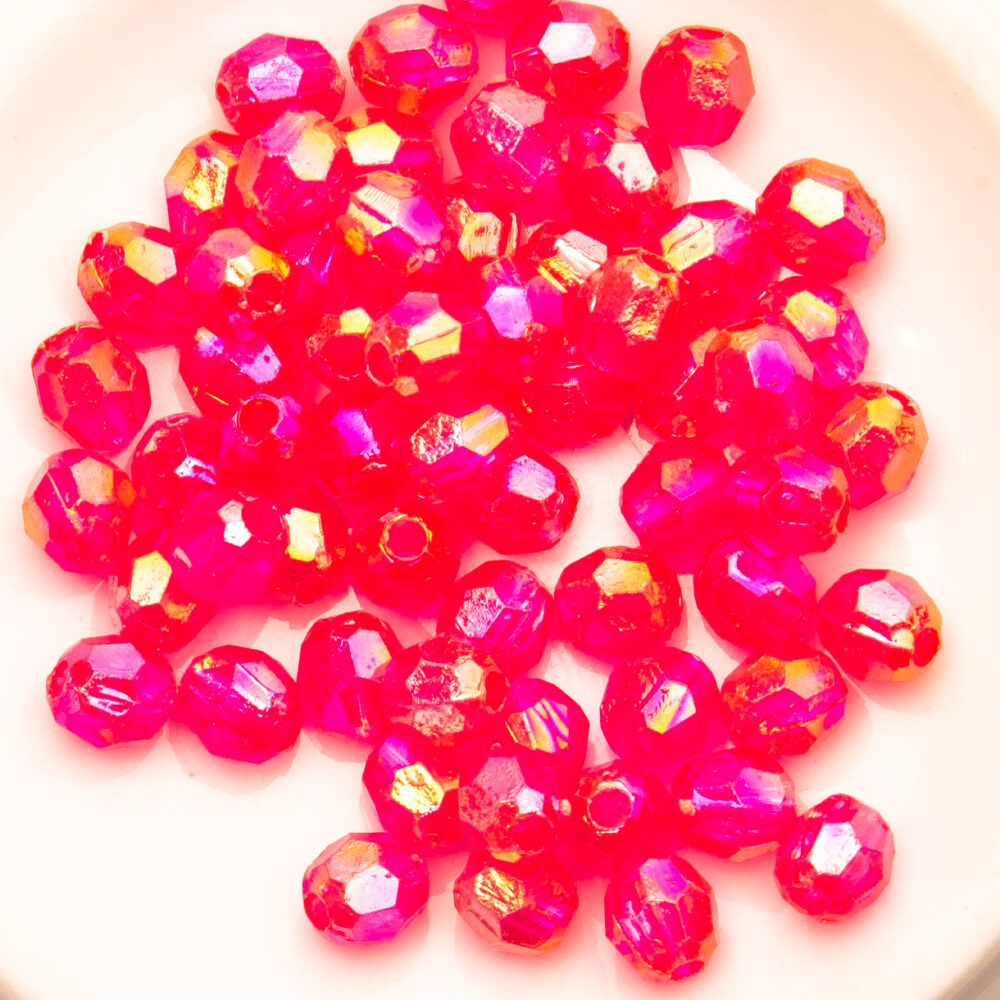 PERLA FACETADA NRO 6 ROSA TORNASOLADA X 10 GRAMOS