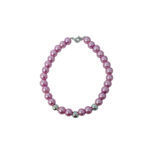 PULSERA SEMI JOYA PLATA 925 Y BIJOUTERIE BOLITAS COLOR ROSA - Imagen 2