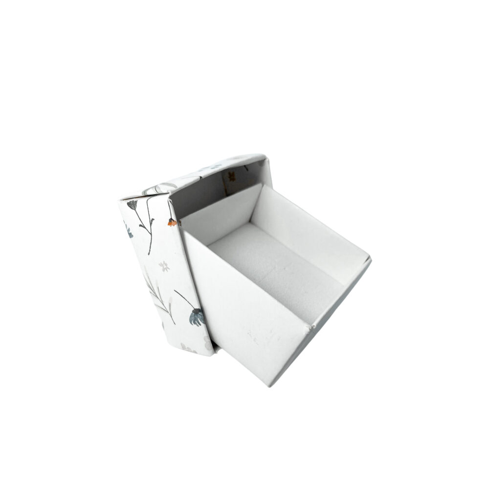 CAJA ANILLO BLANCA CON FLORES - CAJ40 - Imagen 2