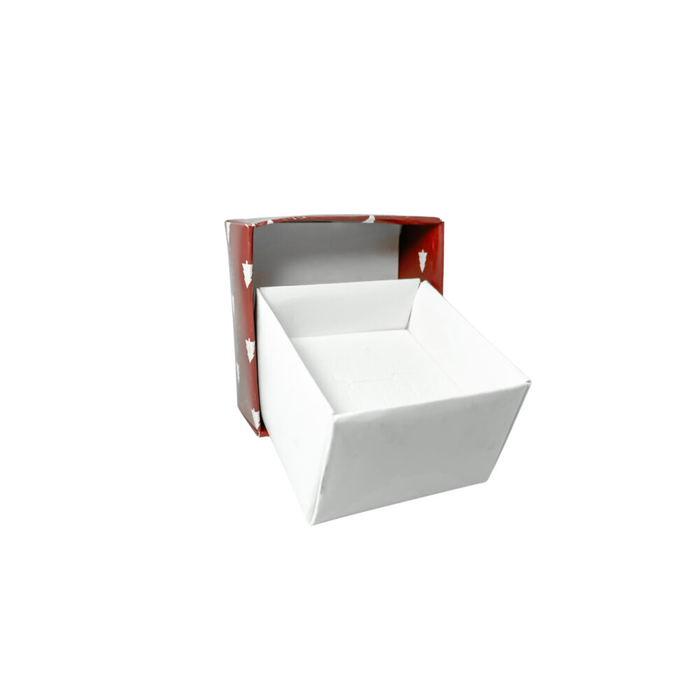 CAJA DE ANILLO COLOR VINO CON ARBOLES - CAJ44 - Imagen 2