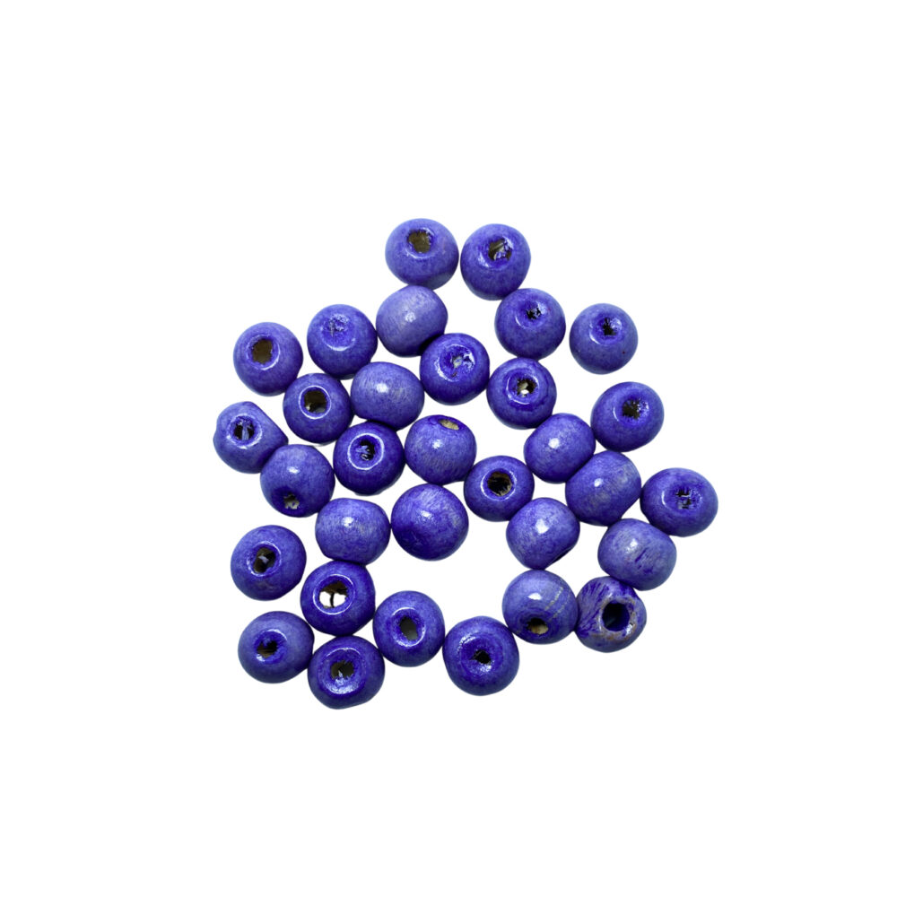 MOD02G- CUENTAS DE MADERA NUMERO 6MM COLOR AZUL X 10 GRAMOS