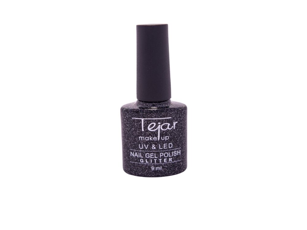 E1269100- ESMALTE TEJAR SEMIPERMANENTE - COLOR NEGRO CON GLITTER N° 100