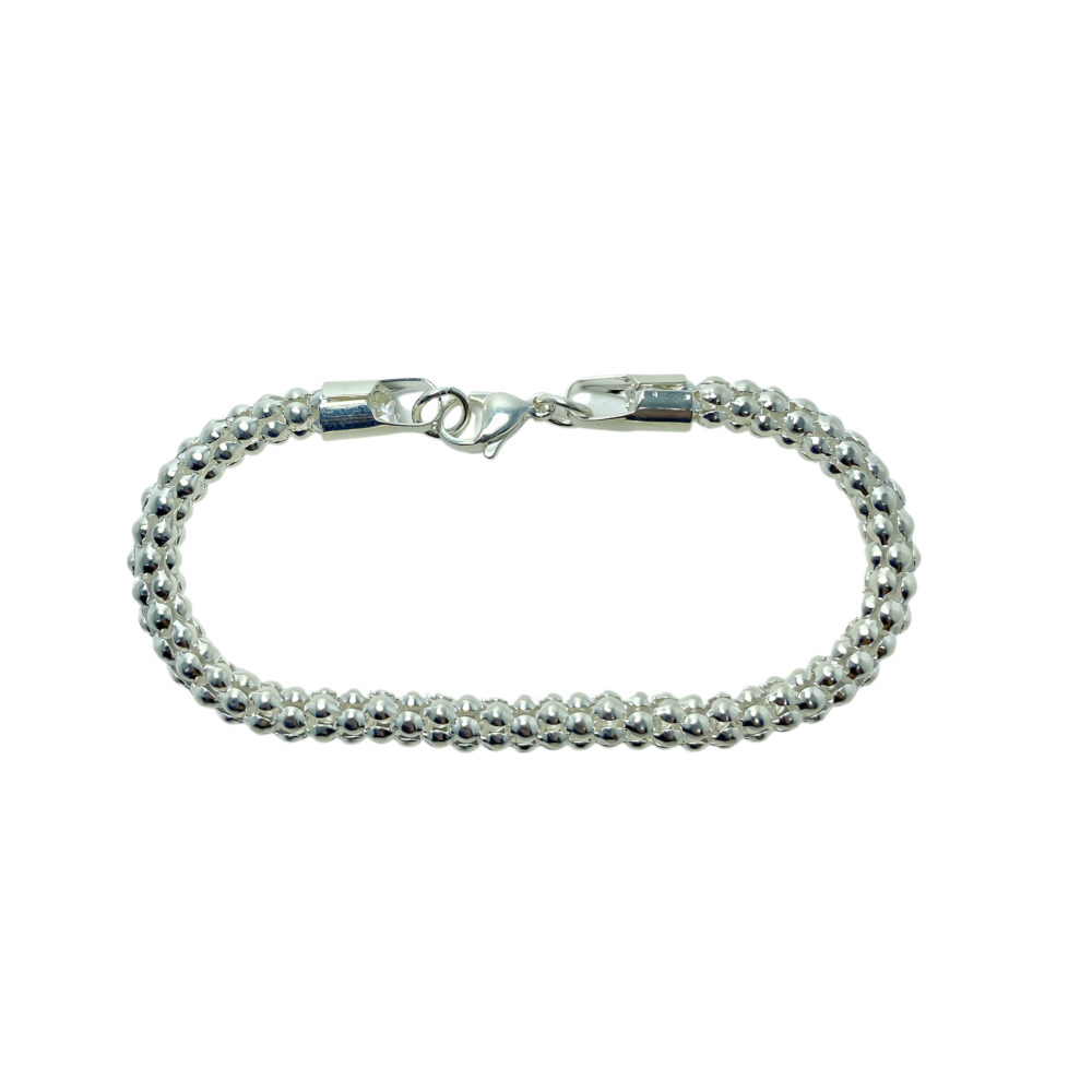 ACE511P-PULSERA ACERO BLANCO PUNTO COREANO GRUESO