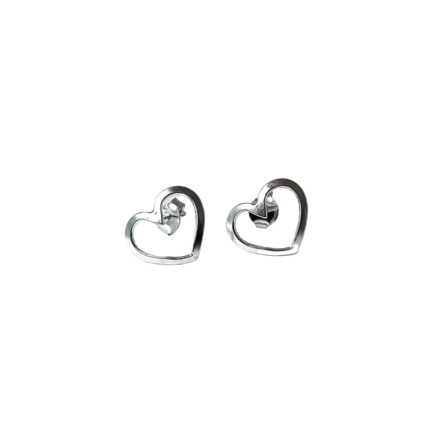 AROS PASANTE CORAZON CALADO PLATA 925 - ARP304