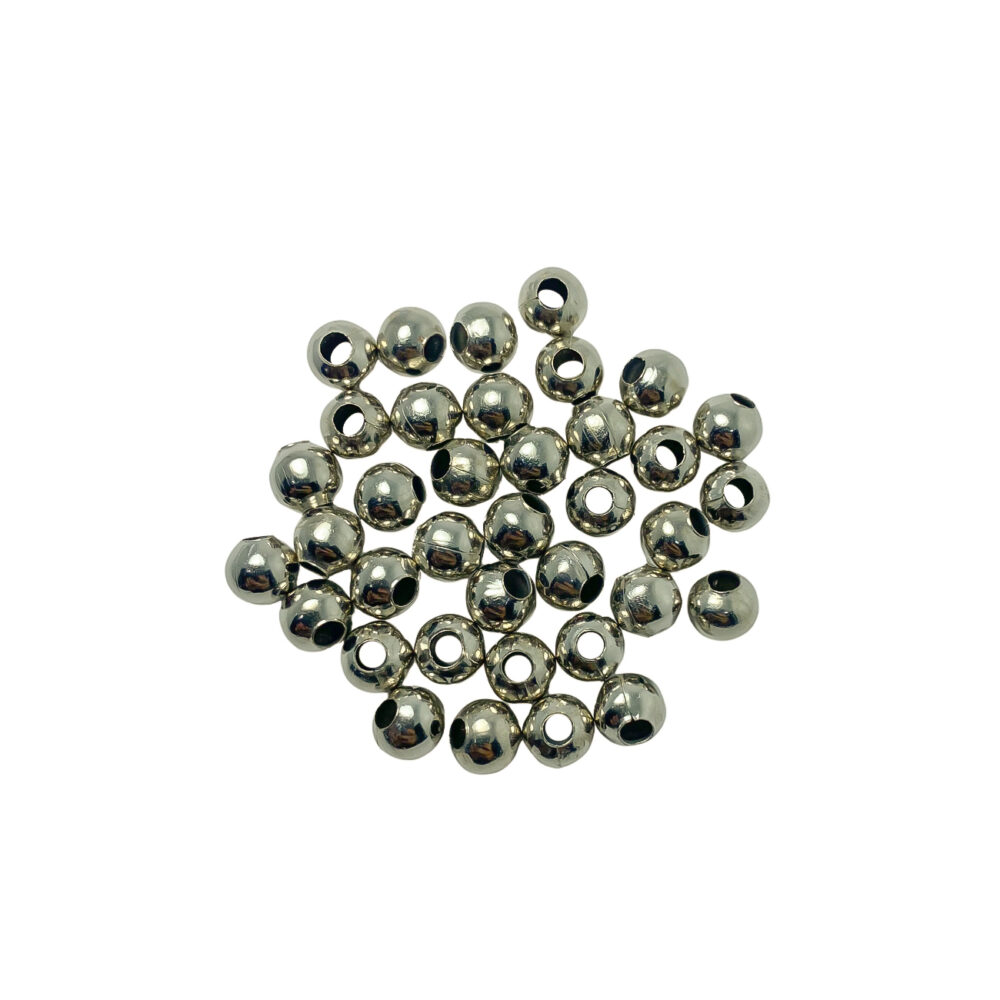 BOLM02- BOLITA DE METAL  PLATEADA  8 MM X 10 GRAMOS