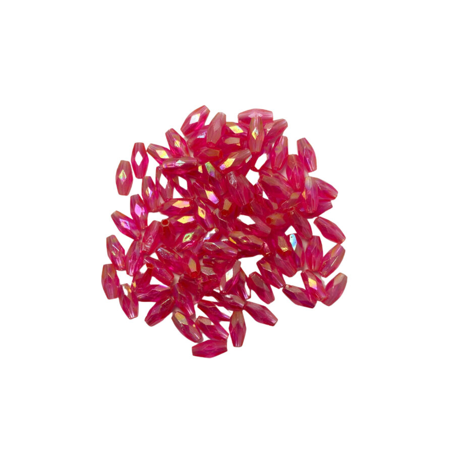 FAC6-C CUENTA ARROZ FACETADA  FUCSIA TORNASOLADO X 10 GRAMOS