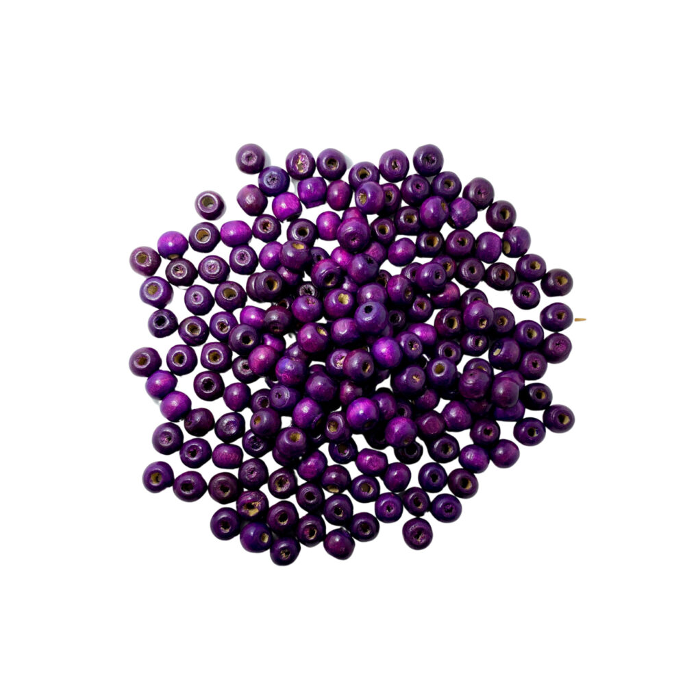 MADS01 - CUENTA DE MADER COLOR MORADO 6MM X 10 GRAMOS
