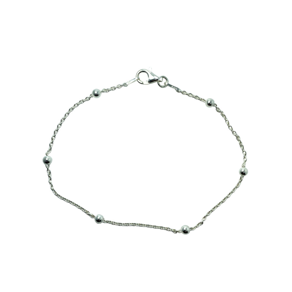 PLC0036AX- PULSERA MINI ROLO CON BOLITAS DE PLATA 925