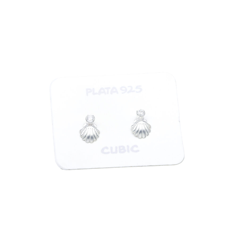 AR19E9-AROS PASANTE DE PLATA 925 ALMEJA CON ZIRCONIA
