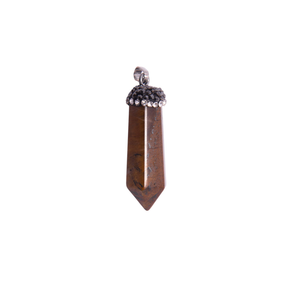 PIEDRA OJO DE TIGRE CAPUCHON CON STRASS- PIEDR40