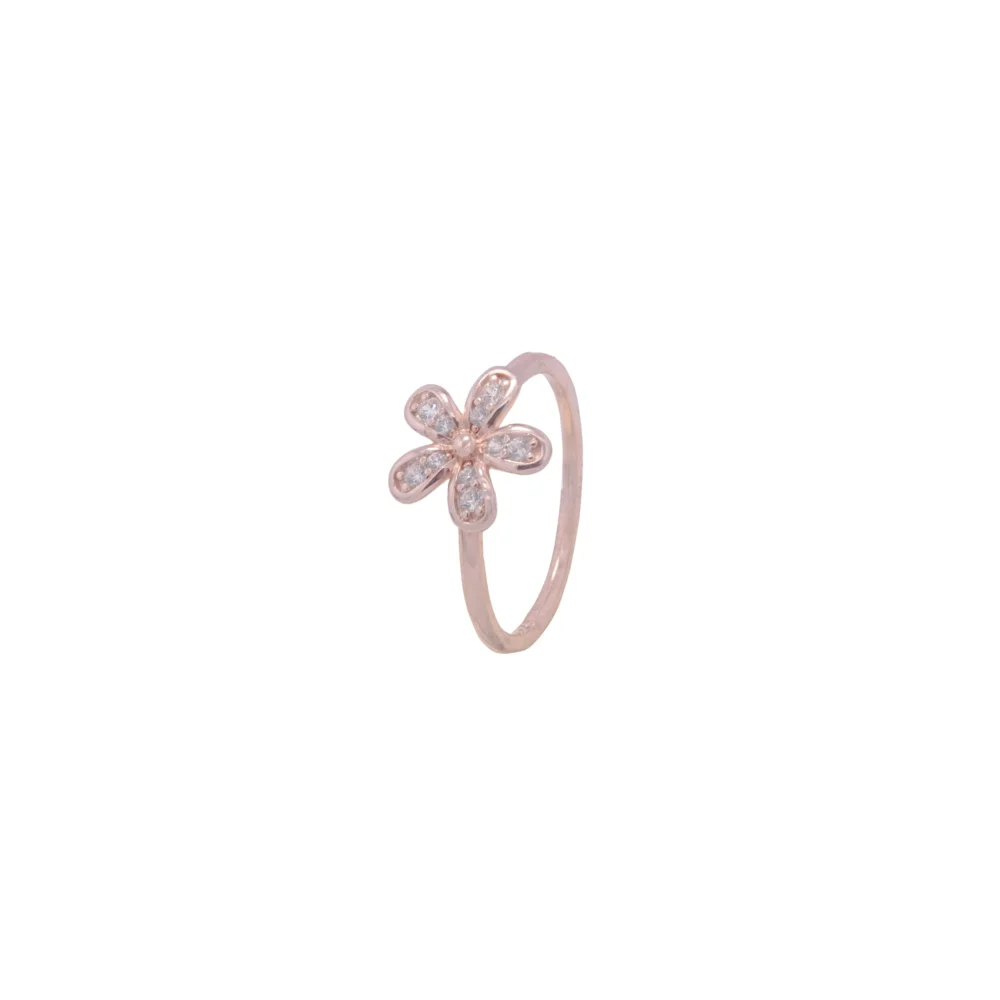 ANILLO DE PLATA 925 ROSE FLOR CON ZIRCONIA - ANR428