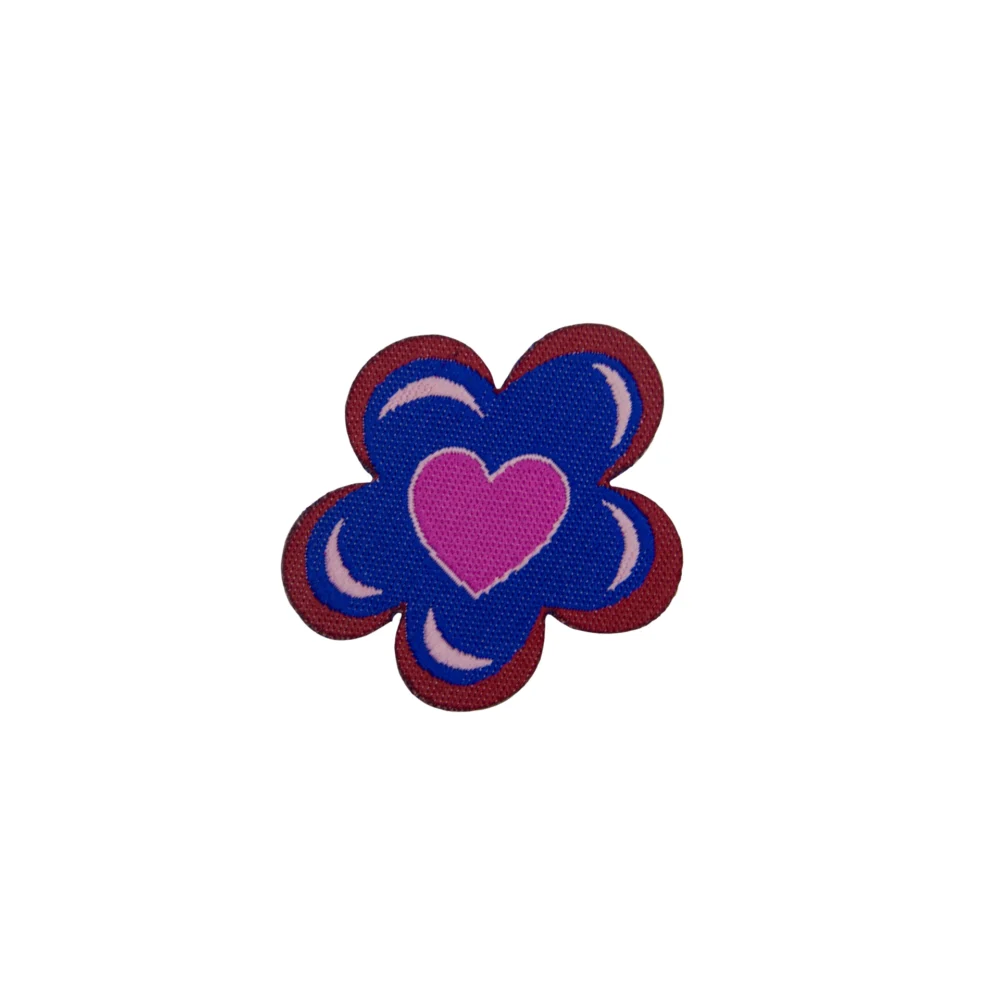 PARCHE TERMOADHESIVO FLOR AZUL CON CORAZON- 308P