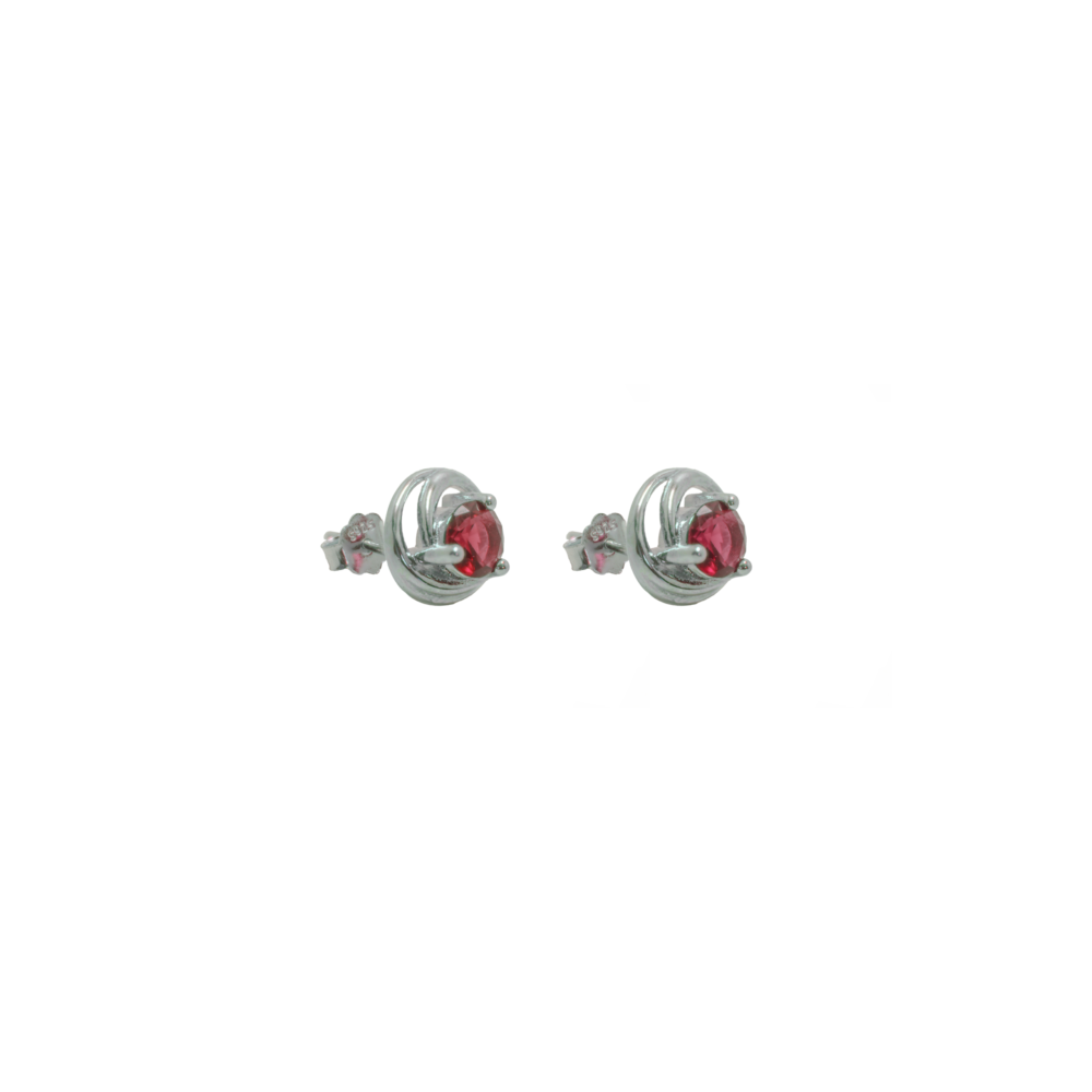 AROS DE PLATA 925 PASANTE ESPIRAL CON ZIRCONIA-A5416