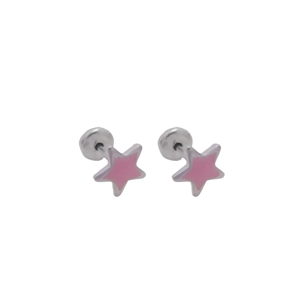 ABA104X- AROS ABRIDORES ESTRELLA ROSA ACERO BLANCO