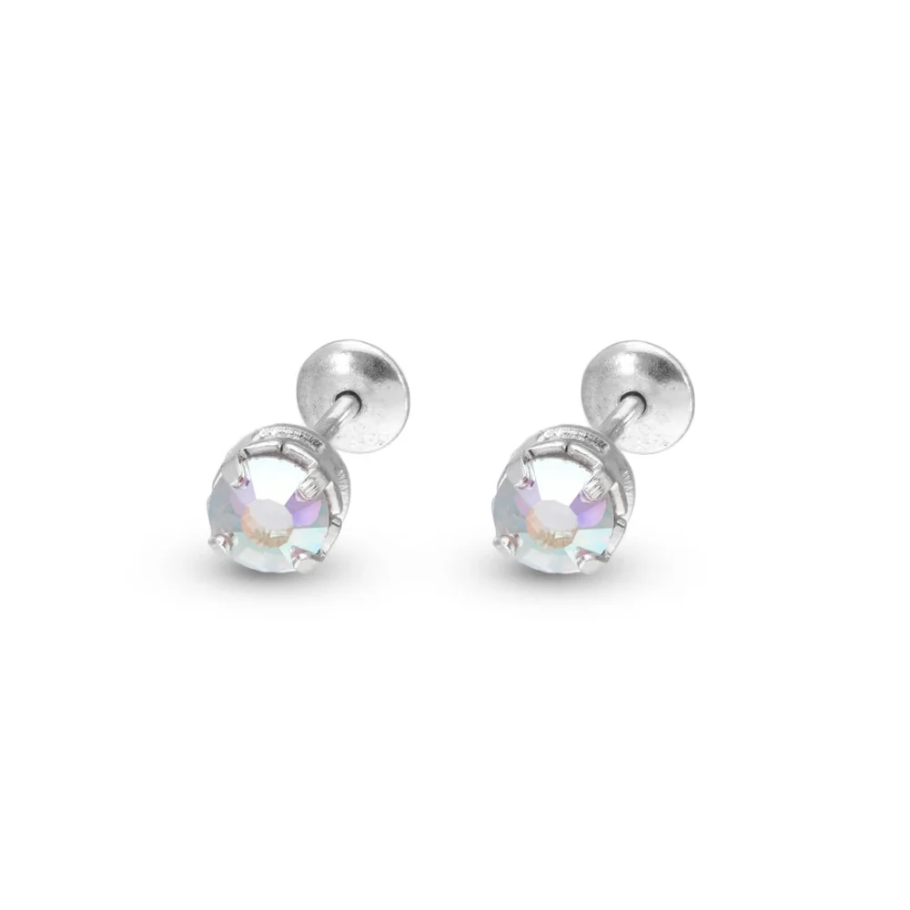 ABRIDOR DE PLATA 925- CON ZIRCONIA  TORNASOLADO ENGARZADO
