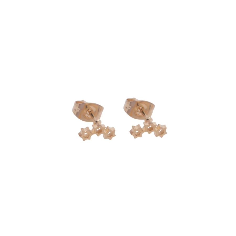 ACE601X - AROS PASANTES ACERO DORADO TRIPLE ESTRELLA CALADA
