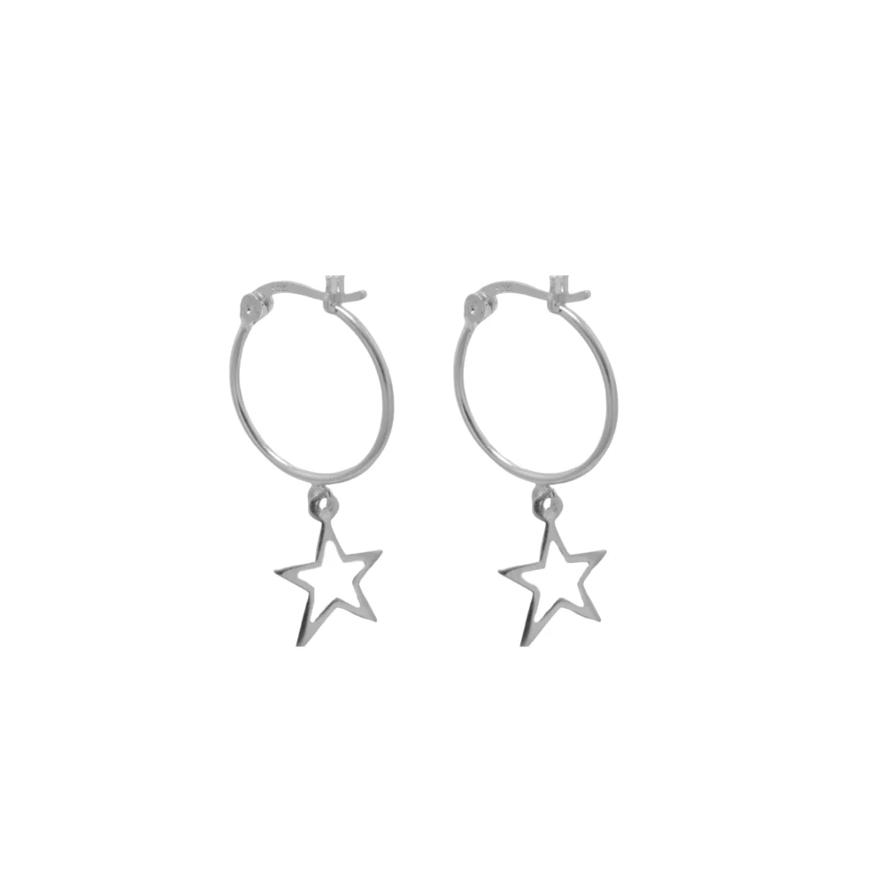 AROS ARGOLLA DE PLATA 925 CON ESTRELLA CALADA - AR03S2