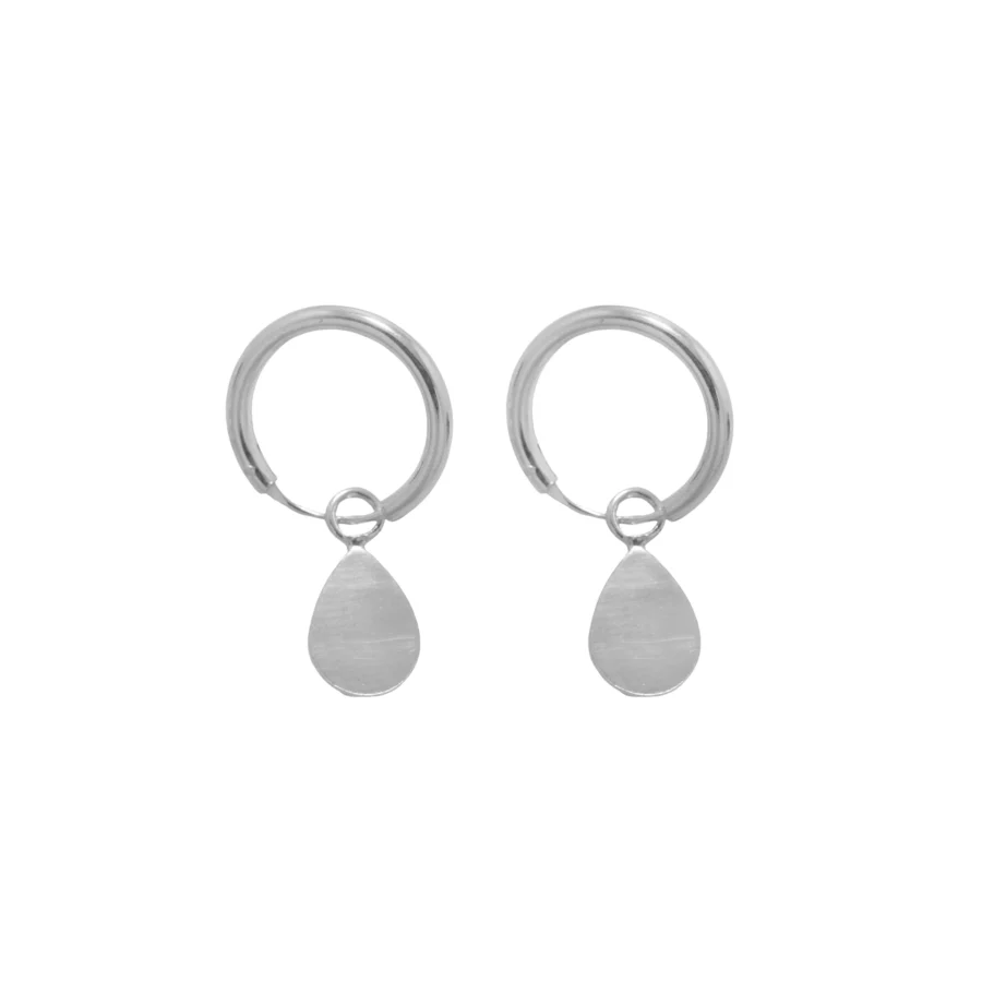 AR5454 - ARGOLLAS DE PLATA 925 FORMA DE GOTA LISA