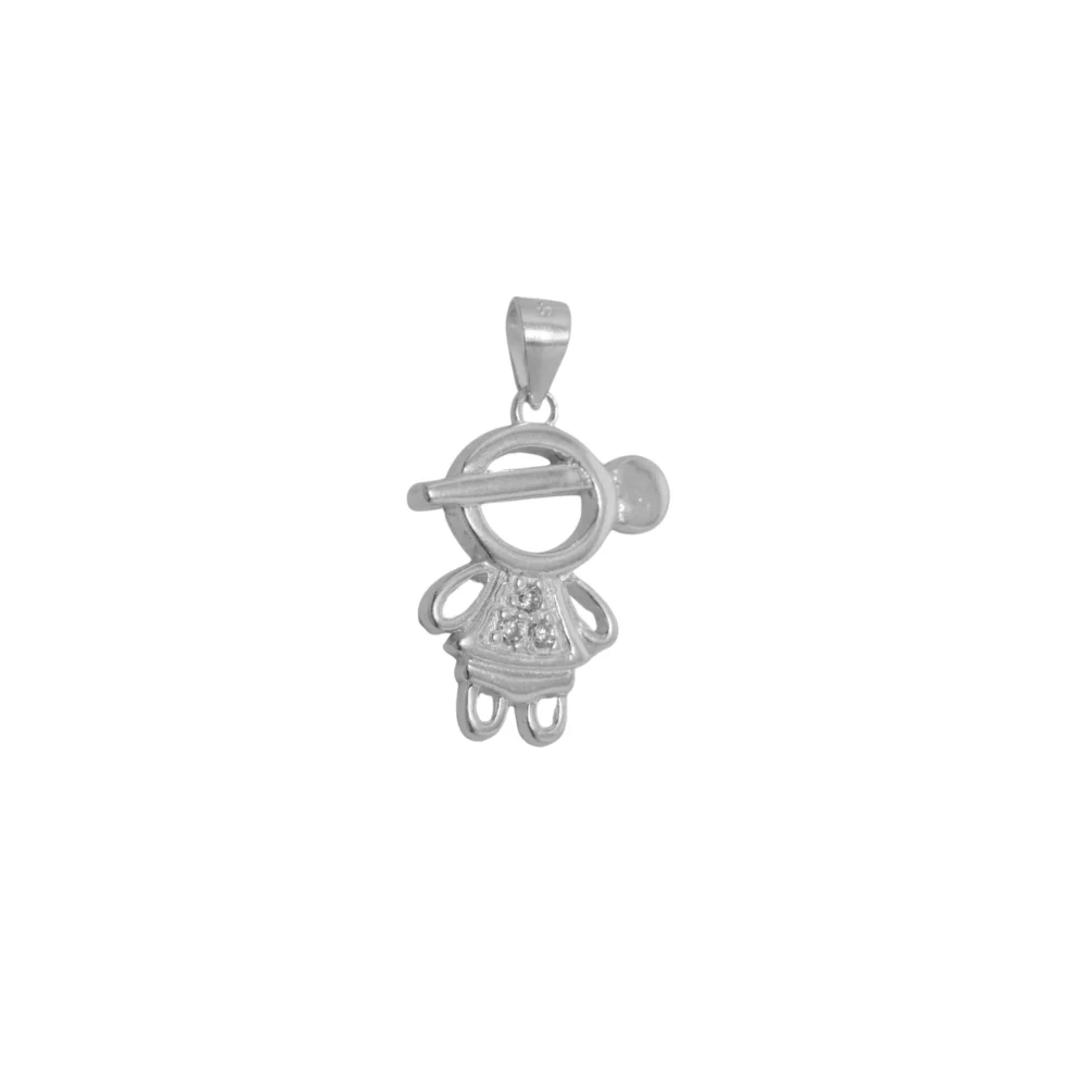 DIJE DE PLATA 925 NIÑO GRANDE CON ZIRCONIA -D206A