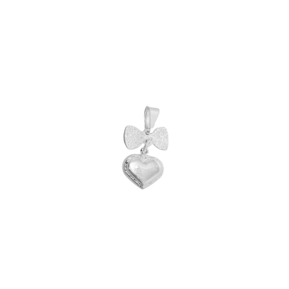 DIJE DE PLATA 925 MOÑO LABRADO CON CORAZON - D2512