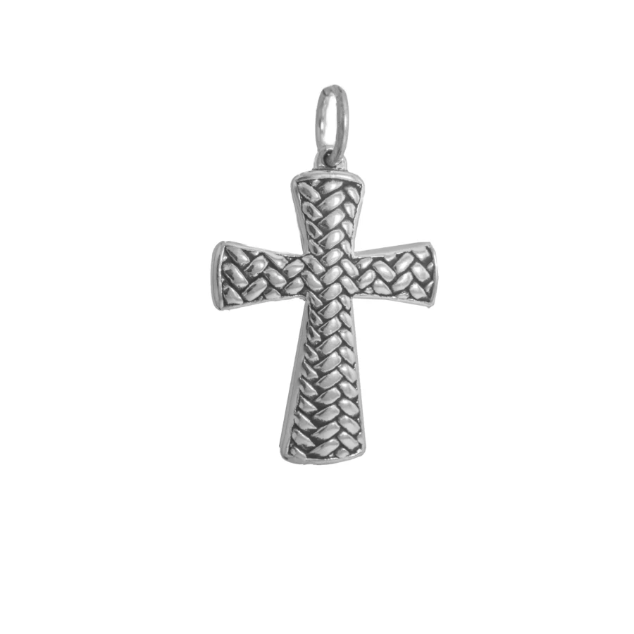 D3009- DIJE PLATA 925 INFLADO CRUZ CON DETALLES