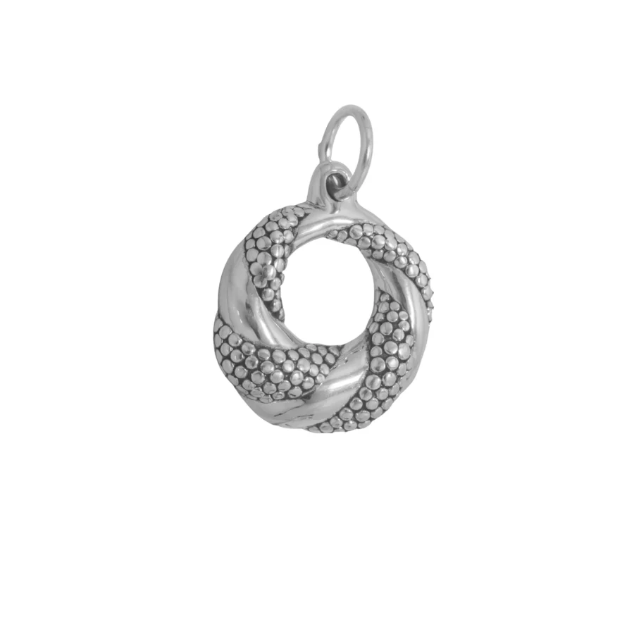 D3018- DIJE PLATA 925 INFLADO CIRCULO LABRADO