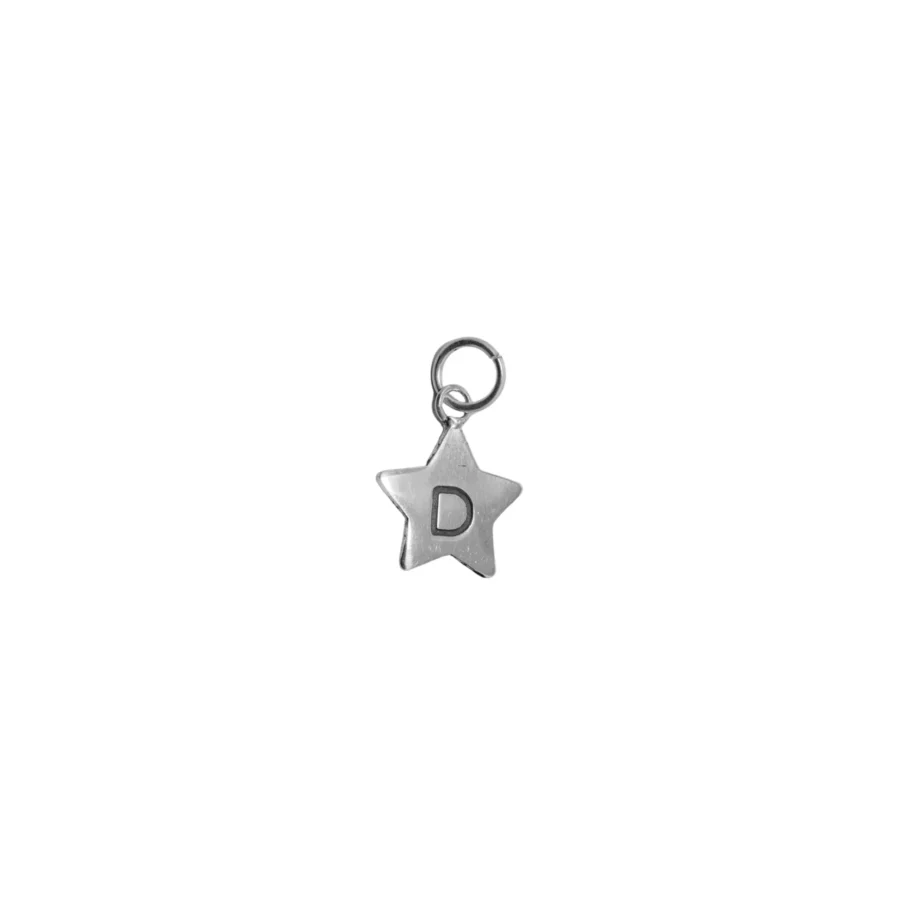 DIJE DE PLATA 925 ESTRELLA CON LETRA D GRABADA – DJ30
