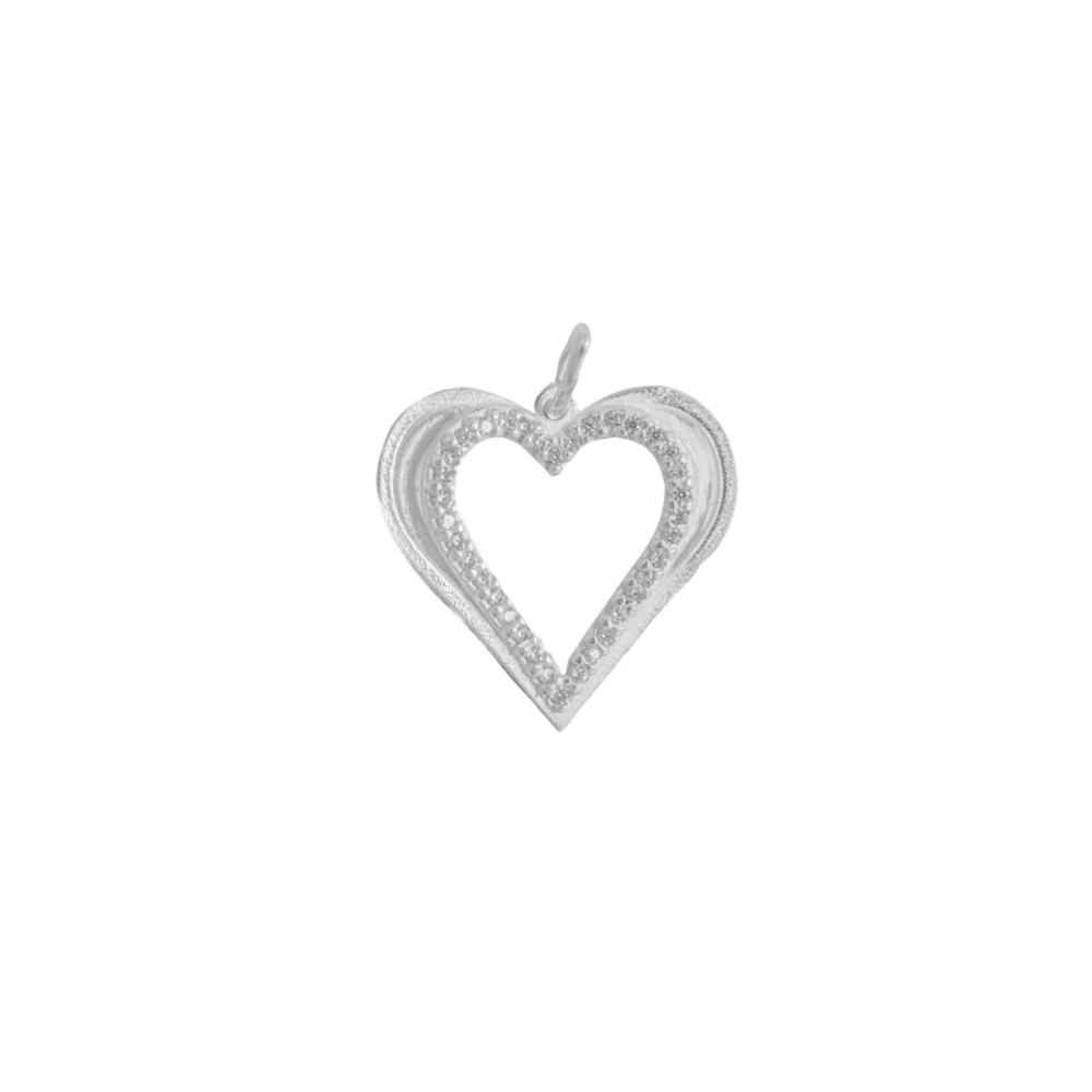 DJ300X- DIJE PLATA 925 CORAZON GRANDE CON CUBIC
