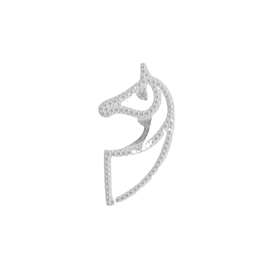 DJ325X- DIJE CARA CABALLO PLATA 925 CON CUBIC