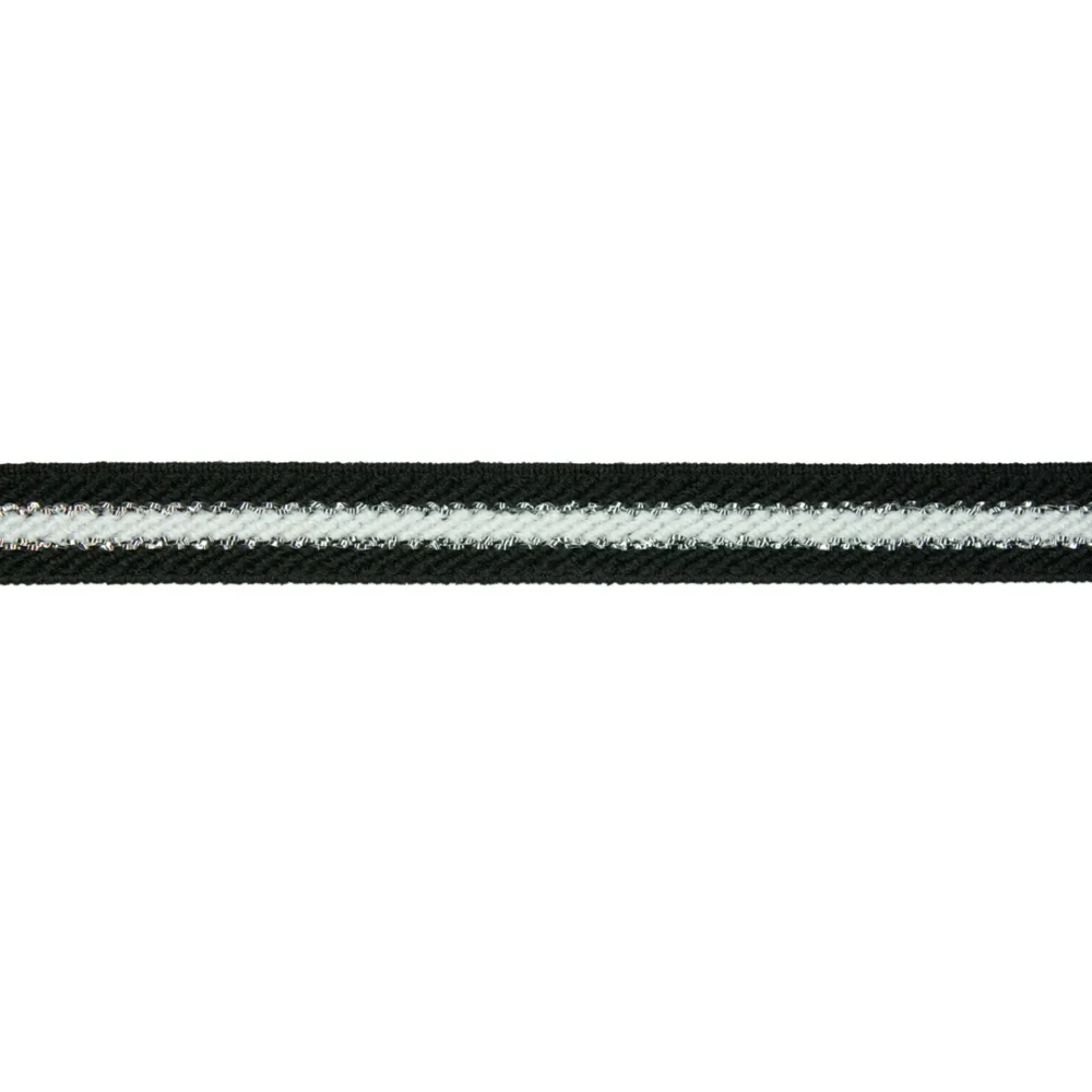 ELASTICO NEGRO CON LUREX 1CM X METRO- ELD02