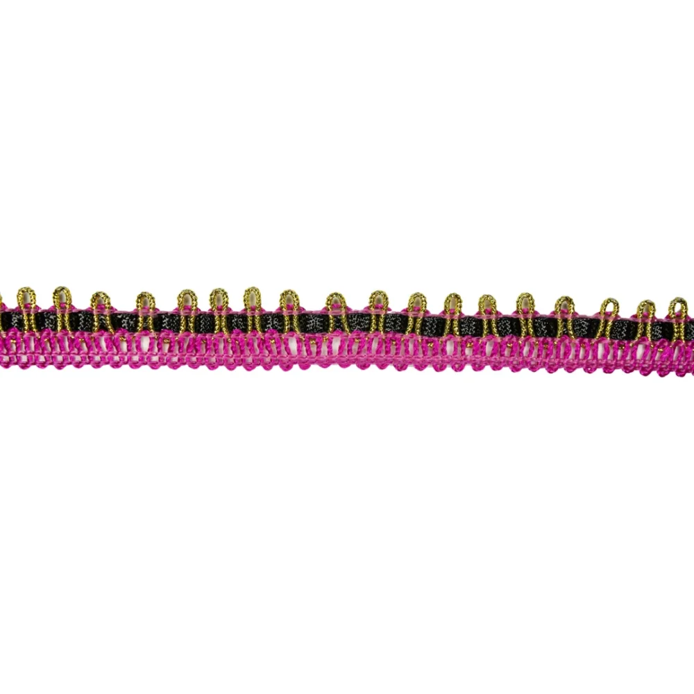 GALON FUCSIA CON NEGRO X METRO- GALC03