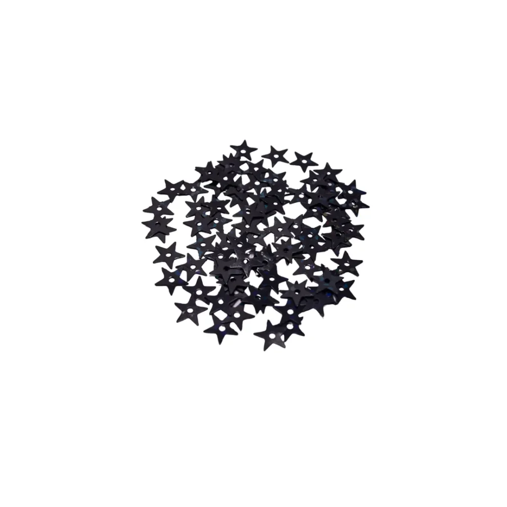 LENTEJUELA NEGRA LASER EN FORMA DE ESTRELLA X 10 GRAMOS- LENT118