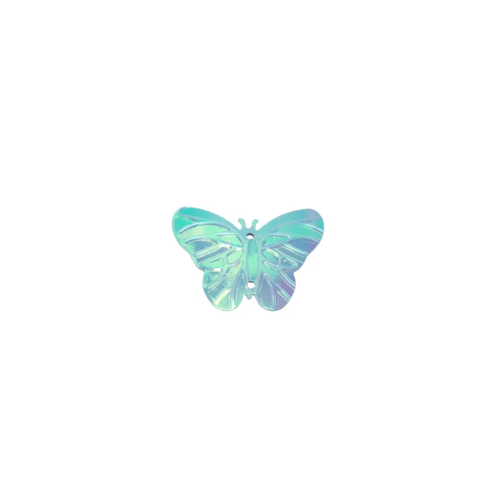 LENTEJUELA VERDE TORNASOLADA EN FORMA DE MARIPOSA X 10 GRAMOS- LENT128
