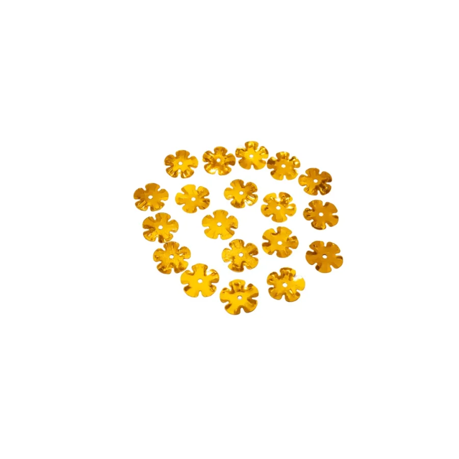 LENTEJUELA DORADA EN FORMA DE FLOR X 10 GRAMOS- LENT147