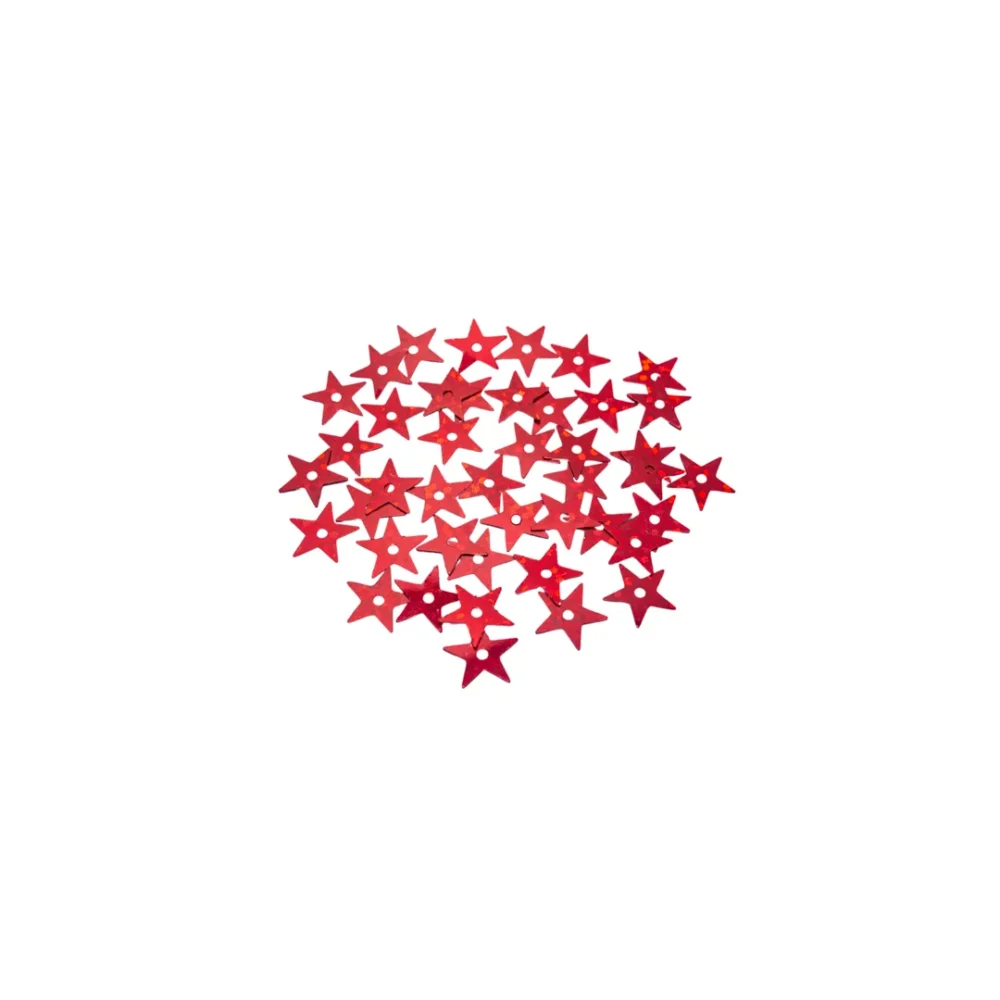 LENTEJUELA ROJA EN FORMA DE ESTRELLA X 10 GRAMOS- LENT149