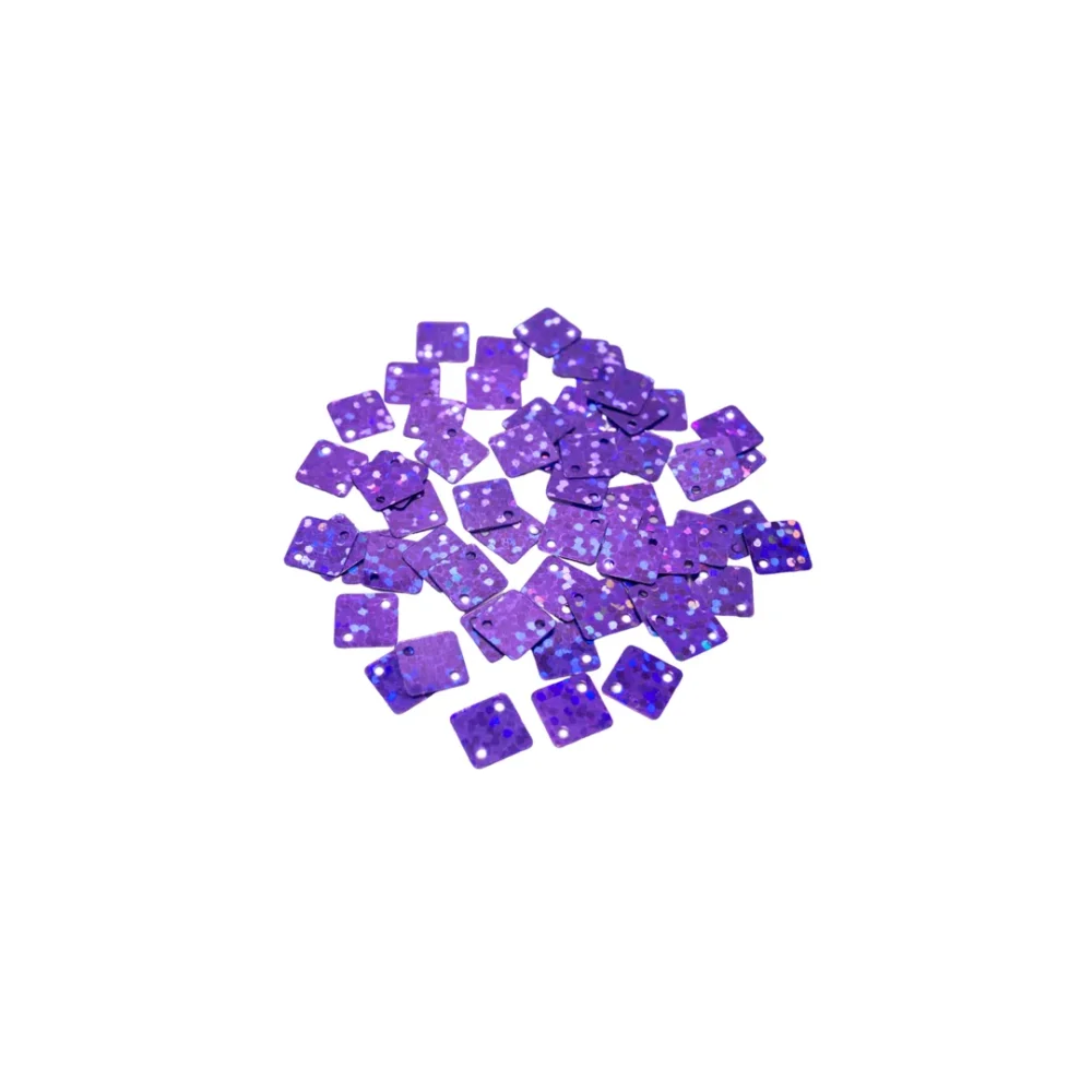 LENTEJUELA VIOLETA EN FORMA DE CUADRADO X 10 GRAMOS- LENT55