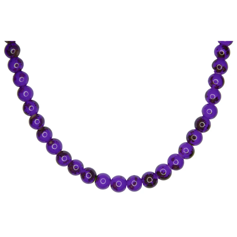 TIRA DE PERLA DE VIDRIO COLOR VIOLETA NEGRO N10- PERV18