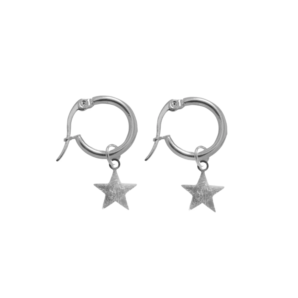 ACEA512-ARGOLLA CON DIJE ESTRELLA DE ACERO BLANCO
