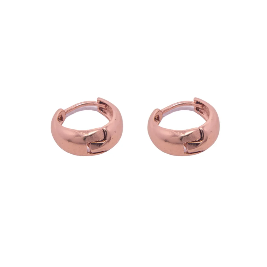 AROS DE PLATA 925 ARGOLLA ROSE CHICAS CON LADO GRUESO-AGR03