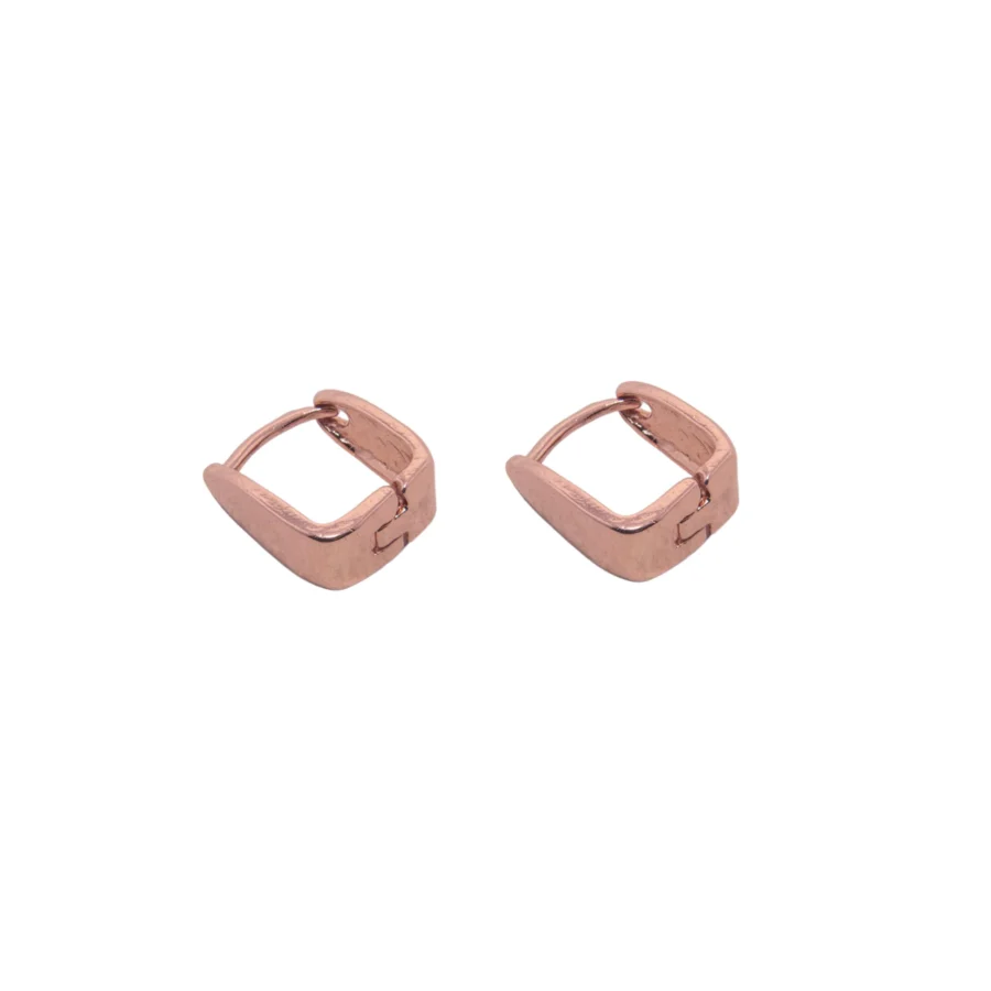 AGR10 - AROS DE PLATA 925 ROSE ARGOLLITA CUADRADO CHICO