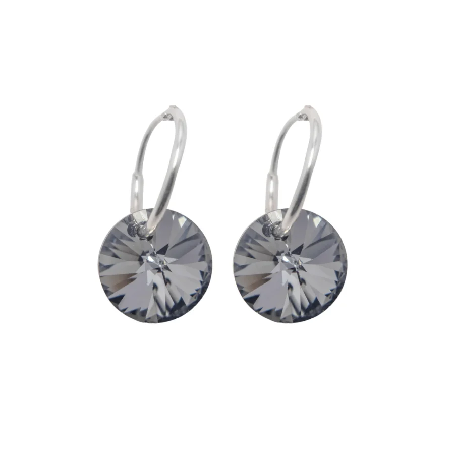 AROS ARGOLLA DE PLATA 925 CON CRISTAL NEGRO - AR36G7