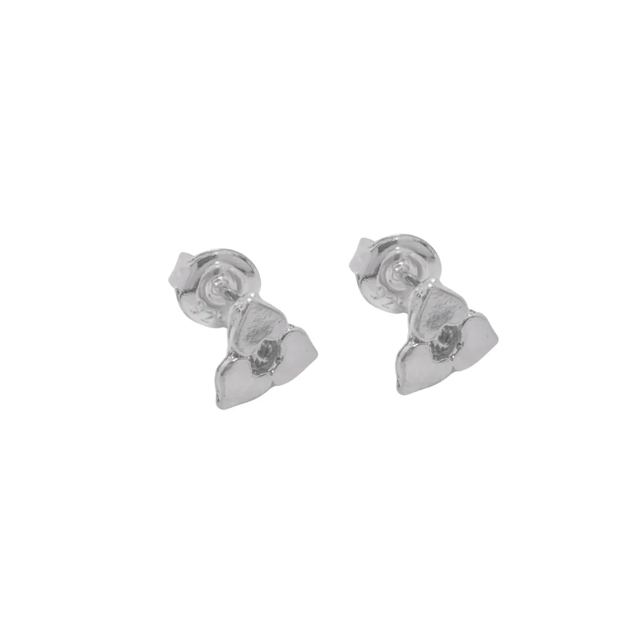 AROS DE PLATA 925 PASANTE FLOR + ZIRCONIA Y PETALOS CORAZÓN