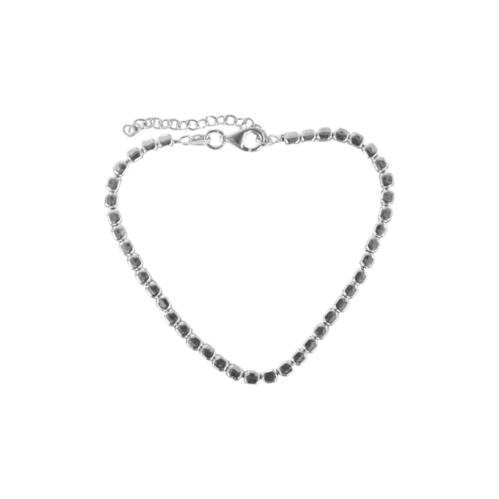 PUL954X- PULSERA PLATA 925 CUADRADOS PLATEADOS LISA